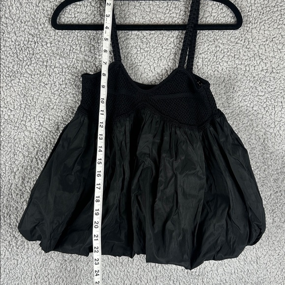 Anthropologie Bubble Crochet Crop Relaxed Black Tank Top Women’s Size XSP - Picture 10 of 16